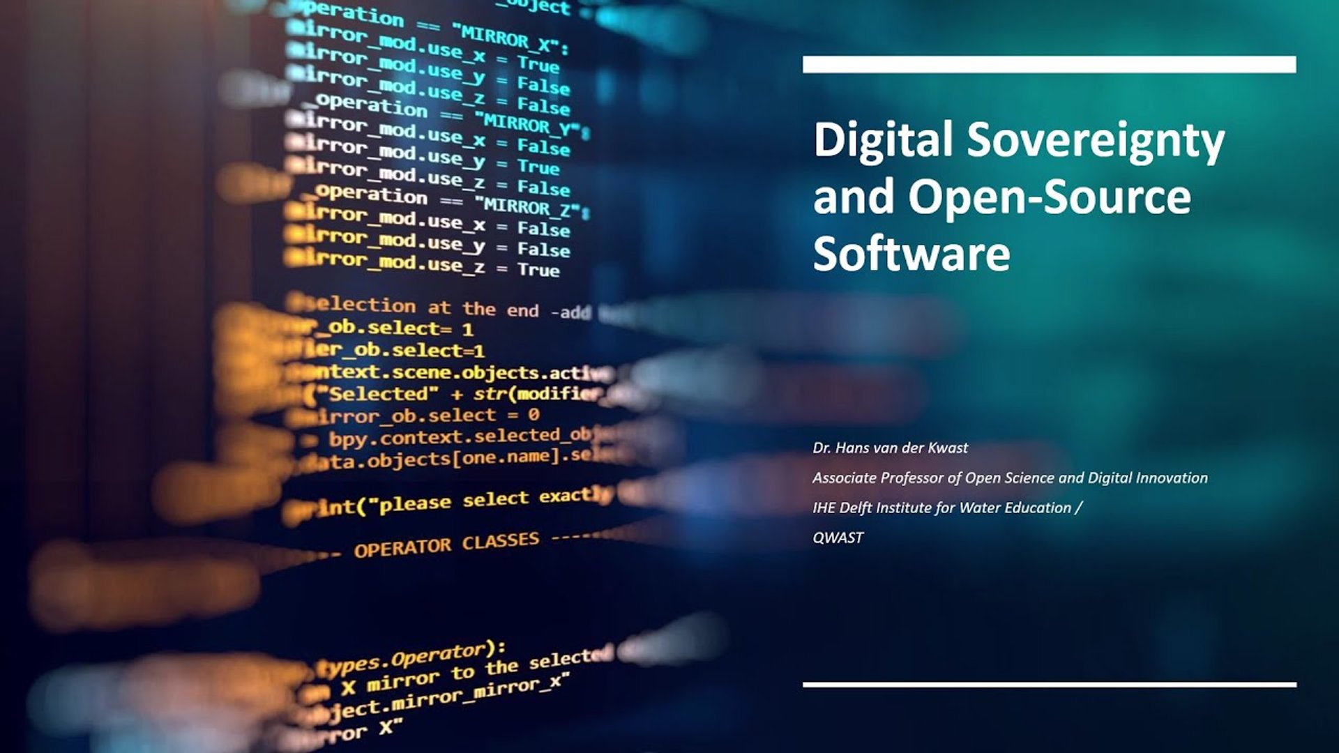 Digital Sovereignty and Open Source Software for Geo
