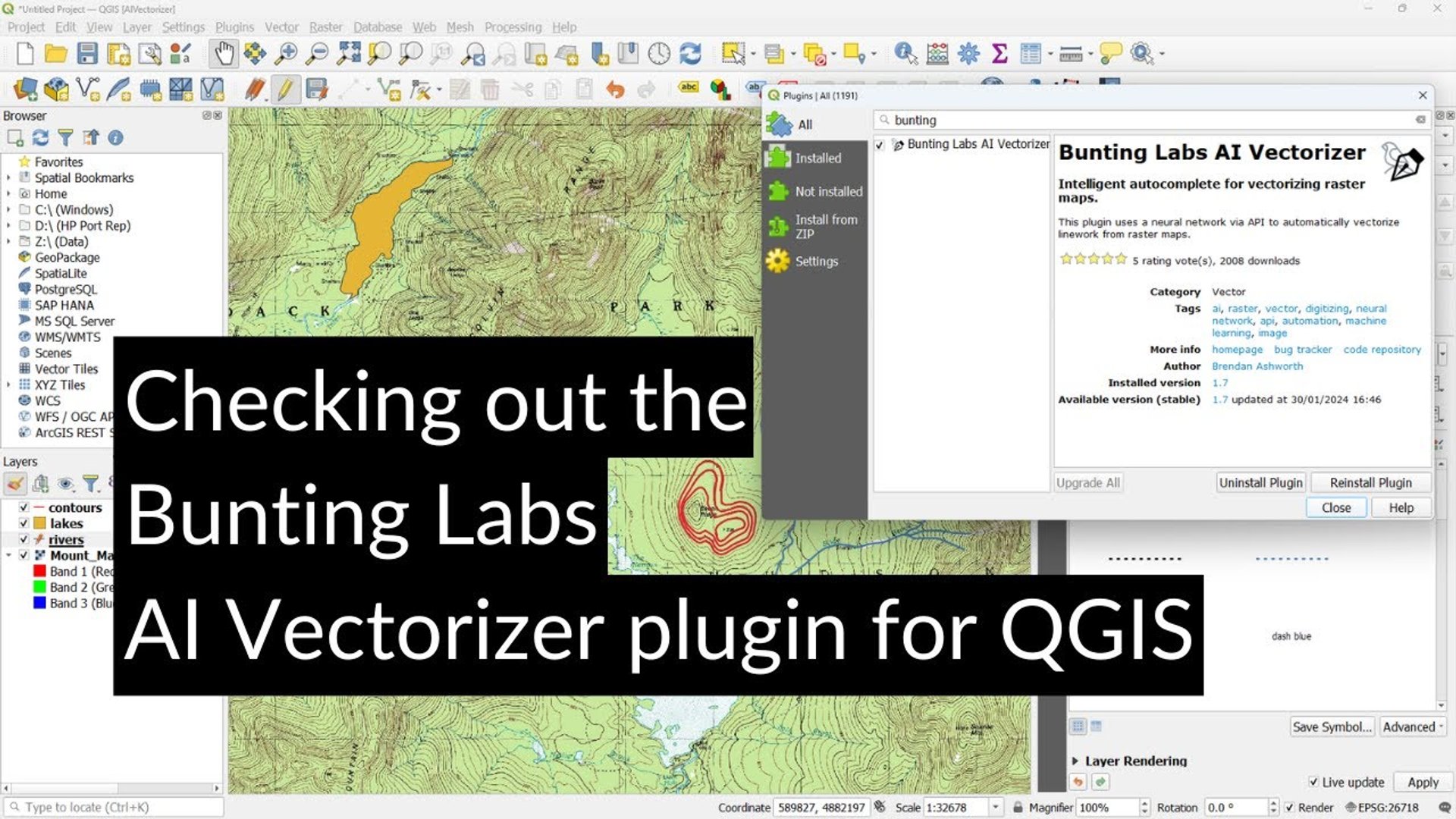 Checking out the Bunting Labs AI Vectorizer Plugin for QGIS - QwastTube
